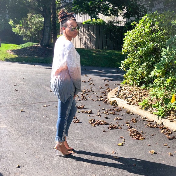 Ombré Slub Deep Dye Tunic- BLUSH& VIOLET - Picture 3 of 6